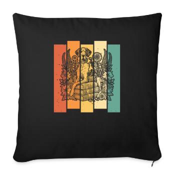 Great Dane Flower Book Reader - Sofa pillowcase 17,3'' x 17,3'' (45 x 45 cm) - black - Front