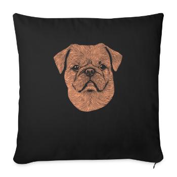 Empreinte digitale pékinoise - Housse de coussin décorative 45 x 45 cm - noir - Devant
