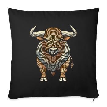 Empreinte digitale de bovin Bull Bull - Housse de coussin décorative 45 x 45 cm - noir - Devant