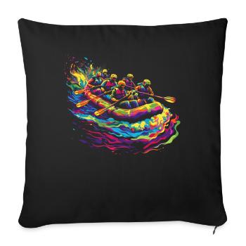 Rafting White Water River Rafter Paddling Popart - Sofa pillowcase 17,3'' x 17,3'' (45 x 45 cm) - black - Front