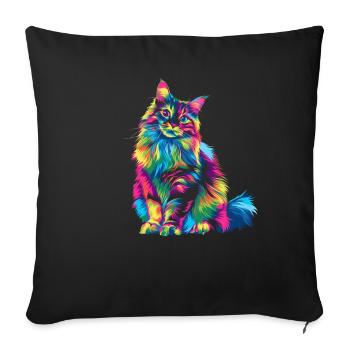 Ragdoll Cat Popart - Sofa pillowcase 17,3'' x 17,3'' (45 x 45 cm) - black - Front