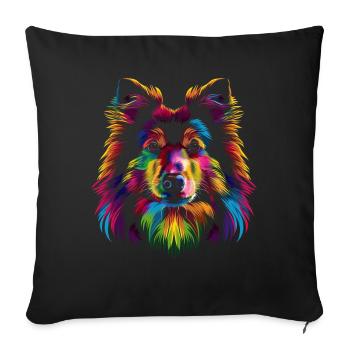 Shetland Sheepdogs Dog Popart - Sofa pillowcase 17,3'' x 17,3'' (45 x 45 cm) - black - Front