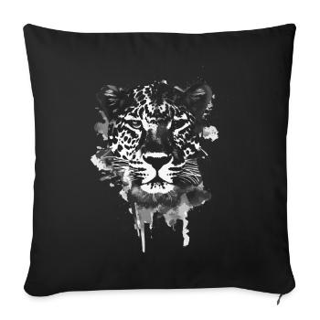 Leopard - Sofa pillowcase 17,3'' x 17,3'' (45 x 45 cm) - black - Front