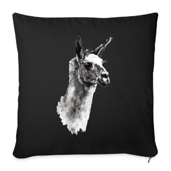 Lama - Sofa pillowcase 17,3'' x 17,3'' (45 x 45 cm) - black - Front