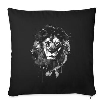 Lion - Sofa pillowcase 17,3'' x 17,3'' (45 x 45 cm) - black - Front