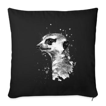 Meerkat - Sofa pillowcase 17,3'' x 17,3'' (45 x 45 cm) - black - Front
