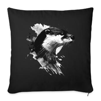 Otter - Sofa pillowcase 17,3'' x 17,3'' (45 x 45 cm) - black - Front