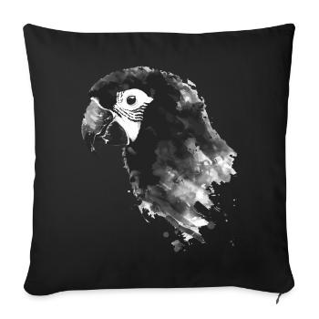 Parrot - Sofa pillowcase 17,3'' x 17,3'' (45 x 45 cm) - black - Front