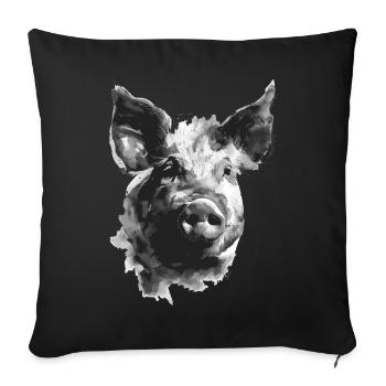 Pig - Sofa pillowcase 17,3'' x 17,3'' (45 x 45 cm) - black - Front