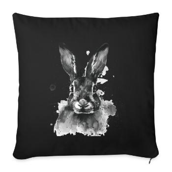 Rabbit - Sofa pillowcase 17,3'' x 17,3'' (45 x 45 cm) - black - Front