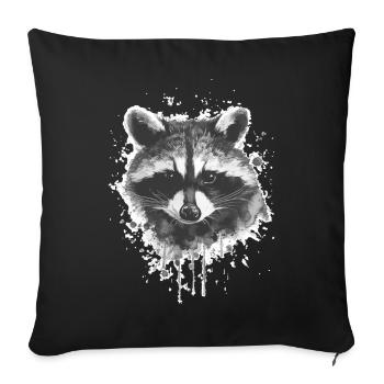 Raton laveur - Housse de coussin décorative 45 x 45 cm - noir - Devant