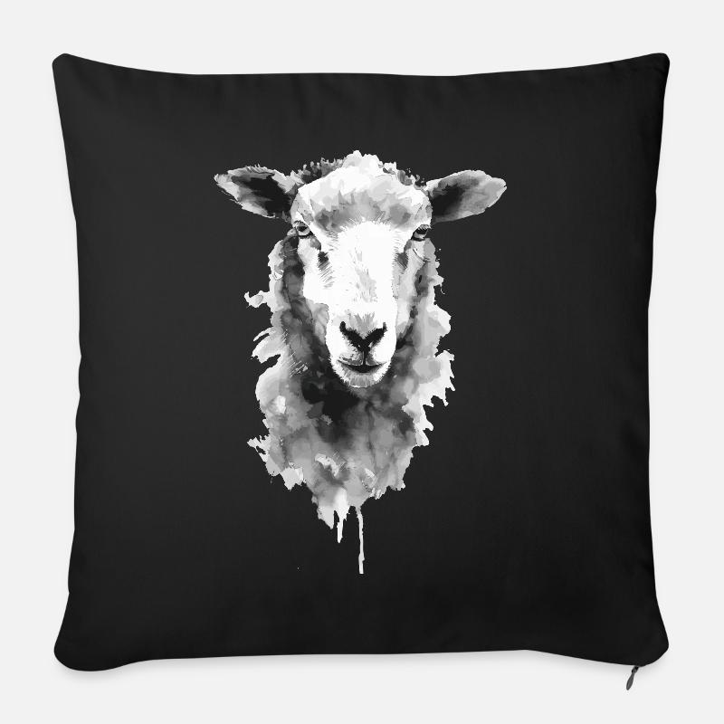 Schaf - Sofakissenbezug 45 x 45 cm - Schwarz