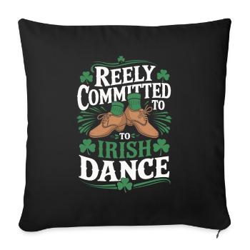 Irish Dance Irischer Tanz - Sofakissenbezug 45 x 45 cm - Schwarz - Vorne