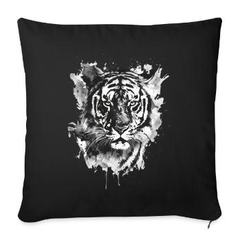 Tiger - Sofa pillowcase 17,3'' x 17,3'' (45 x 45 cm) - black - Front