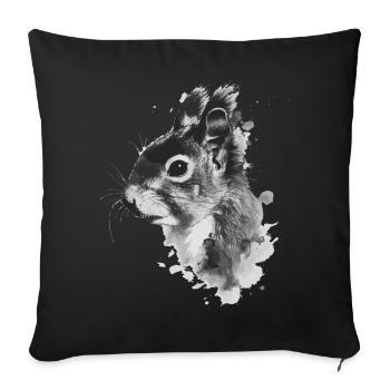 Squirrel - Sofa pillowcase 17,3'' x 17,3'' (45 x 45 cm) - black - Front