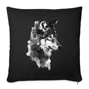 Wolf - Sofakissenbezug 45 x 45 cm - Schwarz - Vorne