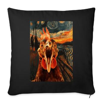 Chicken - Sofa pillowcase 17,3'' x 17,3'' (45 x 45 cm) - black - Front