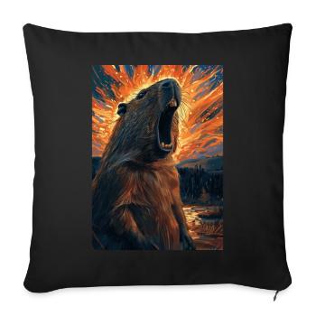 Wasserschwein - Sofakissenbezug 45 x 45 cm - Schwarz - Vorne