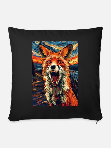Fuchs - Sofakissenbezug 45 x 45 cm - Schwarz