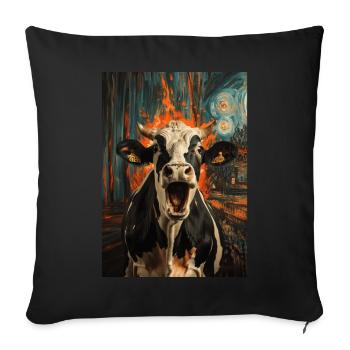 Cow - Sofa pillowcase 17,3'' x 17,3'' (45 x 45 cm) - black - Front
