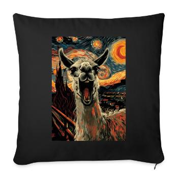 Lama - Sofa pillowcase 17,3'' x 17,3'' (45 x 45 cm) - black - Front