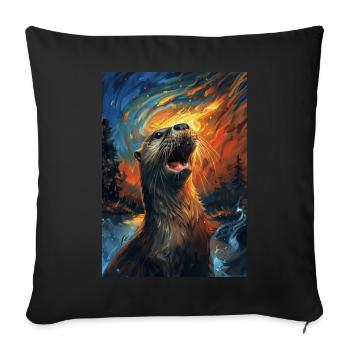 Otter - Sofa pillowcase 17,3'' x 17,3'' (45 x 45 cm) - black - Front