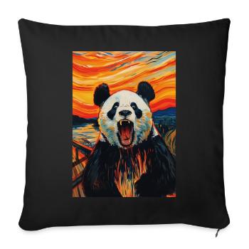 Panda - Housse de coussin décorative 45 x 45 cm - noir - Devant