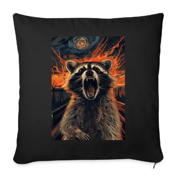 Raccoon - Sofa pillowcase 17,3'' x 17,3'' (45 x 45 cm) - black - Front