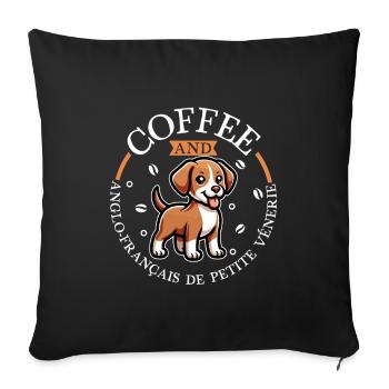 Kaffee und Anglo-Français de Petite Vénerie - Sofakissenbezug 45 x 45 cm - Schwarz - Vorne