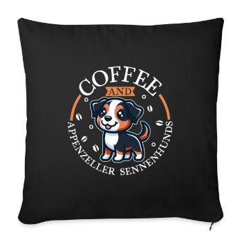 Café et bouvier d’Appenzeller - Housse de coussin décorative 45 x 45 cm - noir - Devant