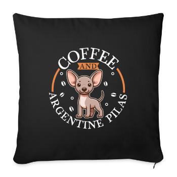 Coffee and Argentine Pila - Sofa pillowcase 17,3'' x 17,3'' (45 x 45 cm) - black - Front