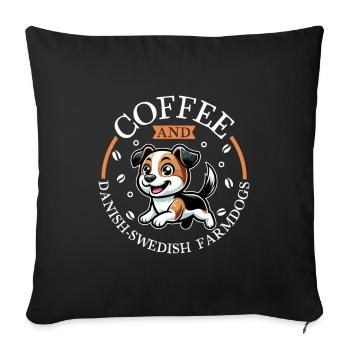 Kaffee und Dansk-Svensk Gårdshund - Sofa pillowcase 17,3'' x 17,3'' (45 x 45 cm) - black - Front
