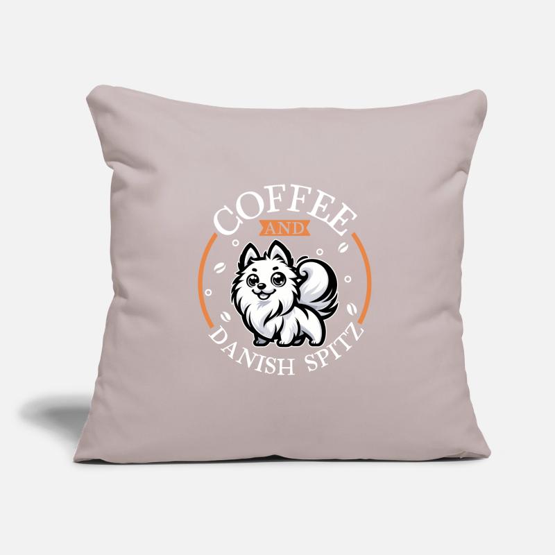 Kaffee und Dänischer Spitz Sofakissenbezug 45 x 45 cm