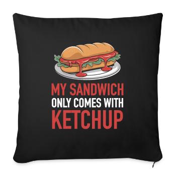 Sandwich with ketchup toasted bun - Sofa pillowcase 17,3'' x 17,3'' (45 x 45 cm) - black - Front