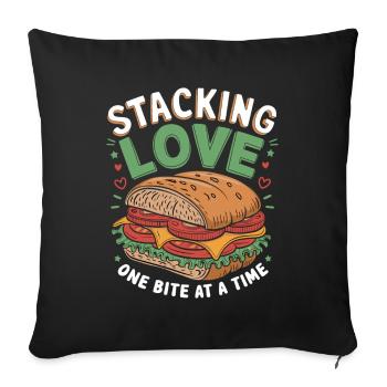 Sandwich Day Sandwich Toast Bun Sandwiches - Sofa pillowcase 17,3'' x 17,3'' (45 x 45 cm) - black - Front