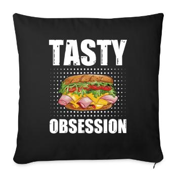 Tasty Obsession Sandwich Month Sandwiches Baguettes - Sofa pillowcase 17,3'' x 17,3'' (45 x 45 cm) - black - Front