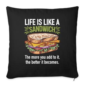 Grilled And Toasted Sandwiches - Sofa pillowcase 17,3'' x 17,3'' (45 x 45 cm) - black - Front