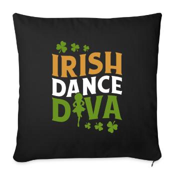 Irish Dance Irischer Tanz - Sofakissenbezug 45 x 45 cm - Schwarz - Vorne
