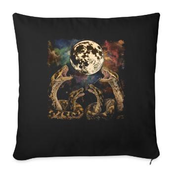 Kugelpython Schlange Heulender Mond - Sofakissenbezug 45 x 45 cm - Schwarz - Vorne