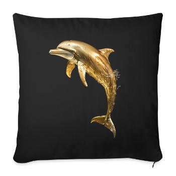 Dolphin - Sofa pillowcase 17,3'' x 17,3'' (45 x 45 cm) - black - Front