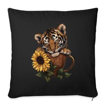 Tiger - Sofa pillowcase 17,3'' x 17,3'' (45 x 45 cm) - black - Front