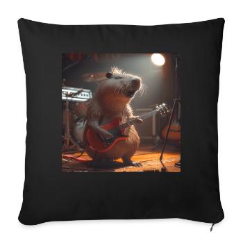 Capybara - Sofa pillowcase 17,3'' x 17,3'' (45 x 45 cm) - black - Front
