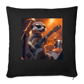 Suricate - Housse de coussin décorative 45 x 45 cm - noir - Devant