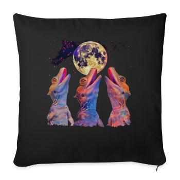 Crested Lizard Howling Moon - Sofa pillowcase 17,3'' x 17,3'' (45 x 45 cm) - black - Front