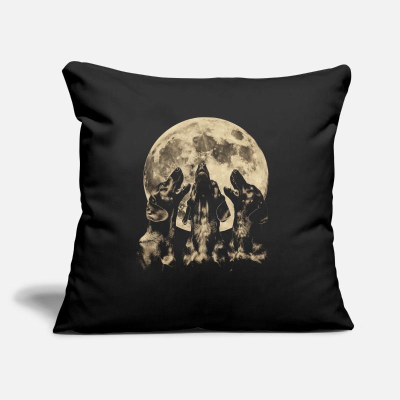Dackel Hund Heulender Mond Sofakissenbezug 45 x 45 cm