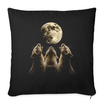 Frettchen Haustier Heulender Mond - Sofakissenbezug 45 x 45 cm - Schwarz - Vorne