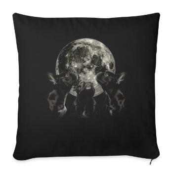 Bouledogue Français Frenchie Chien Hurlant Mon - Housse de coussin décorative 45 x 45 cm - noir - Devant