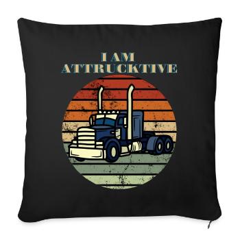 Truck Trucker Lorry Funny - Sofa pillowcase 17,3'' x 17,3'' (45 x 45 cm) - black - Front
