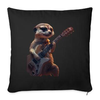 Suricate - Housse de coussin décorative 45 x 45 cm - noir - Devant