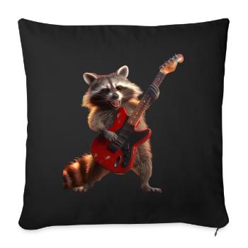 Raton laveur - Housse de coussin décorative 45 x 45 cm - noir - Devant